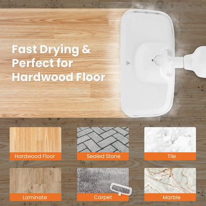 Sweet Furniture Steam Mop for Floor Cleaning, Lightweight Floor Steamer Cleaner for Hardwood/Tile/Laminate Floors Carpet, 2 Washable Pad Home Care