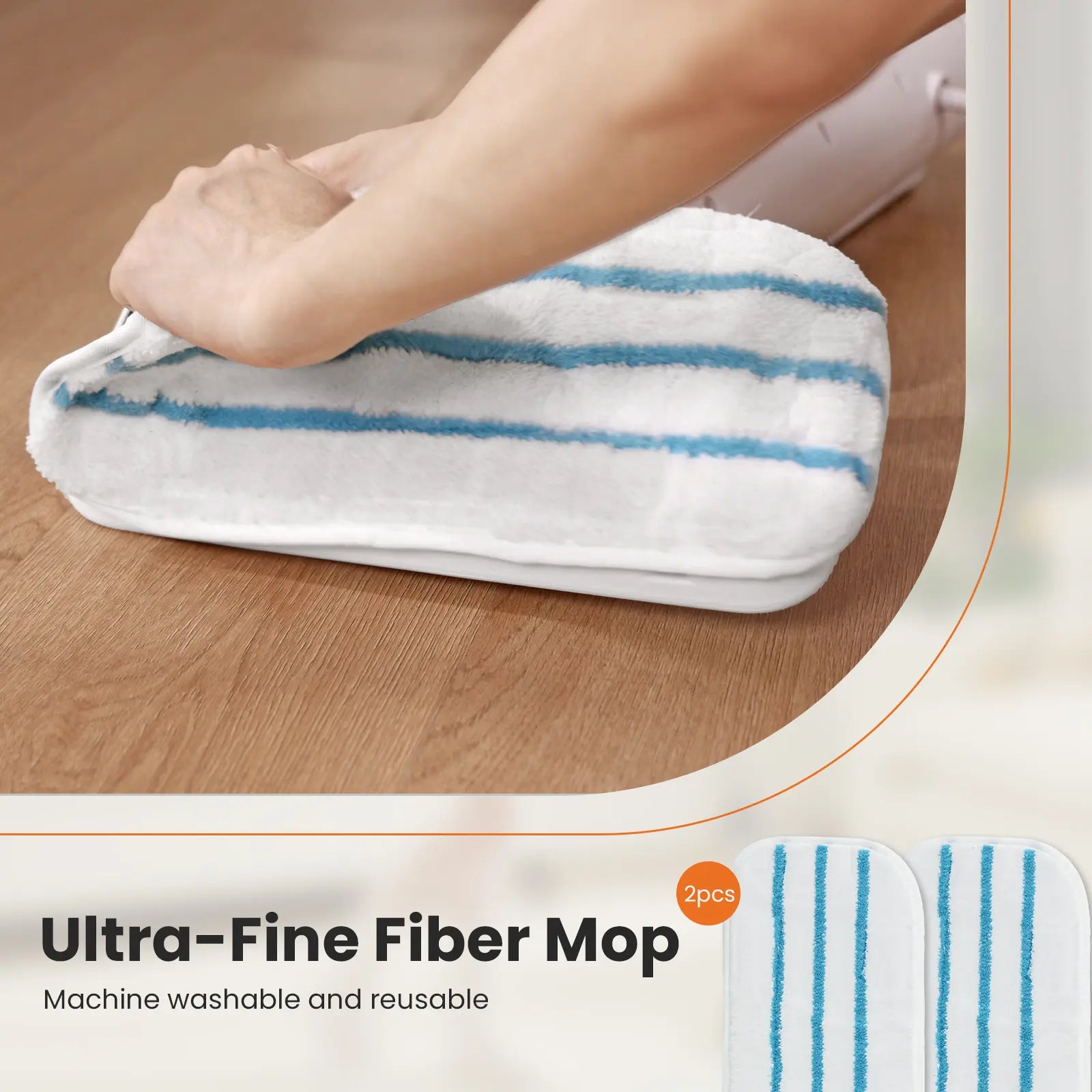 Sweet Furniture Steam Mop for Floor Cleaning, Lightweight Floor Steamer Cleaner for Hardwood/Tile/Laminate Floors Carpet, 2 Washable Pad Home Care