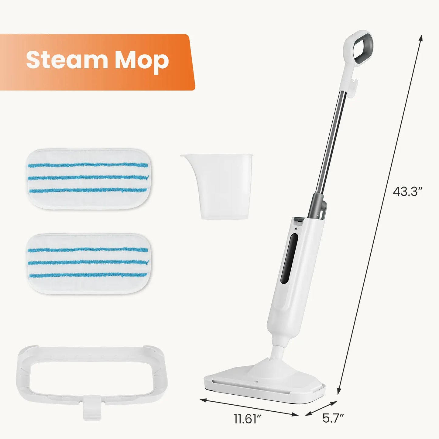 Sweet Furniture Steam Mop for Floor Cleaning, Lightweight Floor Steamer Cleaner for Hardwood/Tile/Laminate Floors Carpet, 2 Washable Pad Home Care