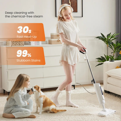 Sweet Furniture Steam Mop for Floor Cleaning, Lightweight Floor Steamer Cleaner for Hardwood/Tile/Laminate Floors Carpet, 2 Washable Pad Home Care